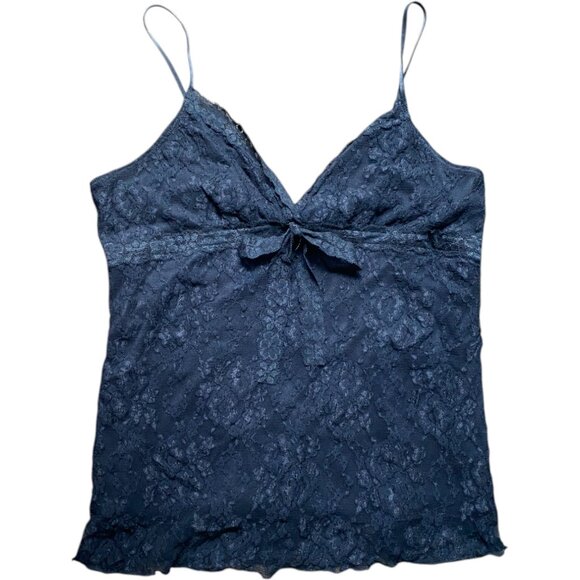 No Boundaries Tops - Y2K Black Lace Bow Camisole Top XXL